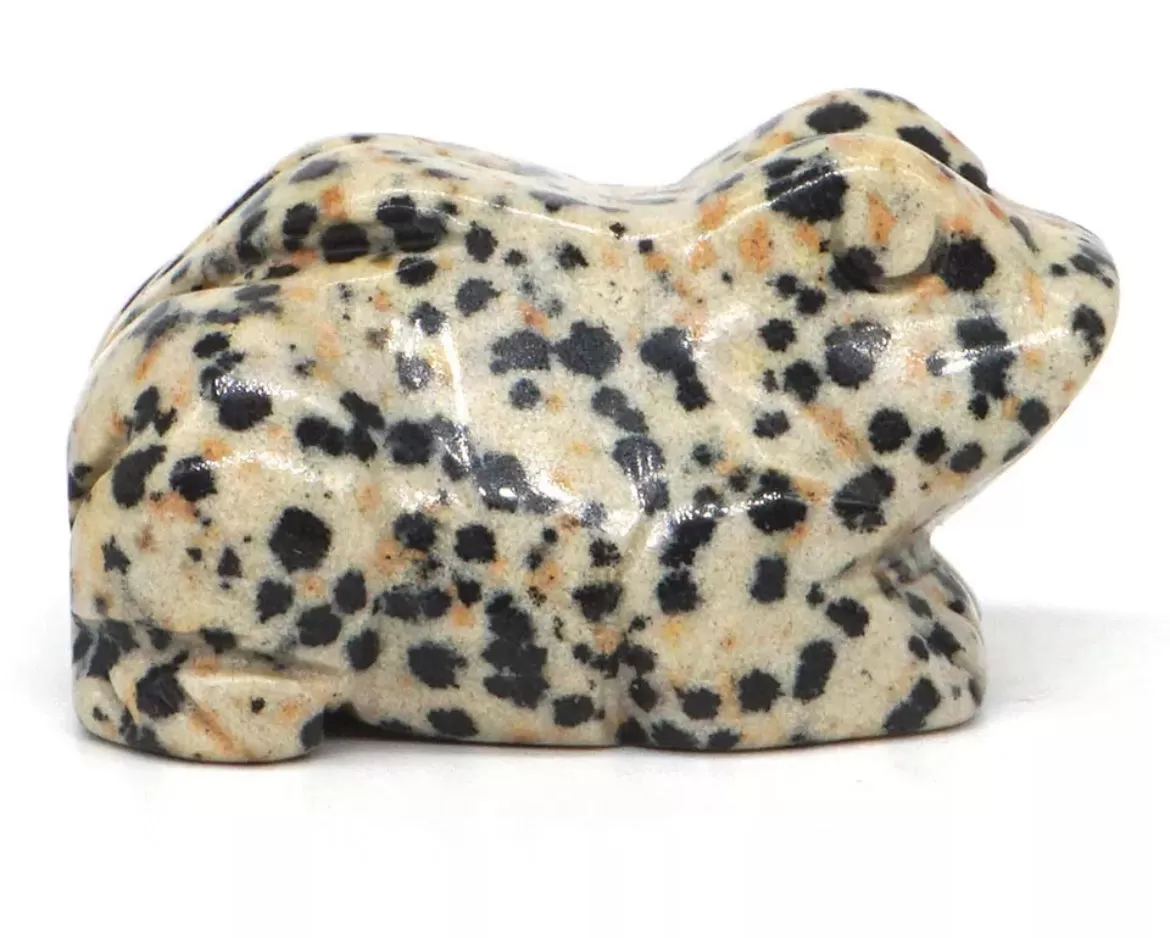 Natural Dalmatian Jasper Crystal Frog