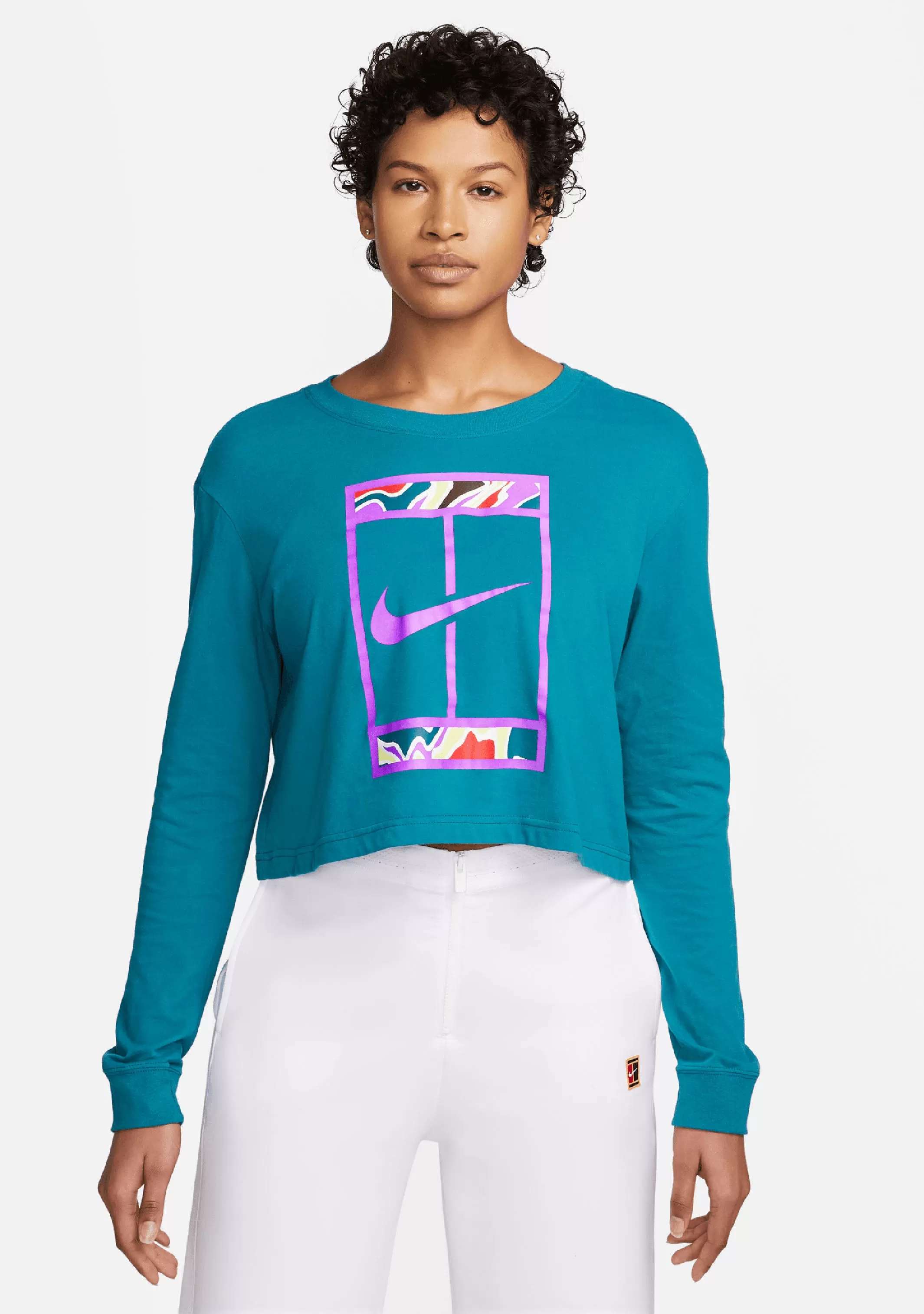 Nike Womens Dri-Fit Long Sleeves Slam Tee <br> DZ3797 301