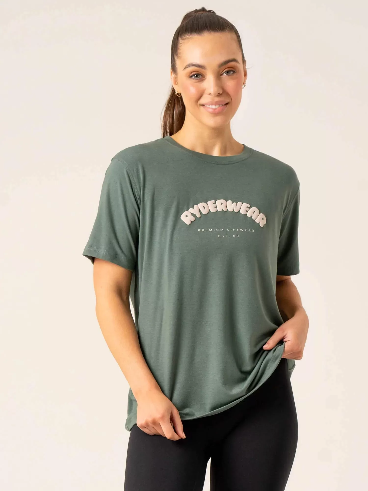 Off Side Longline T-Shirt - Sage