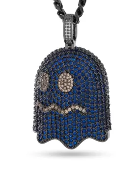 PAC MAN x King Ice Blue Ghost Necklace