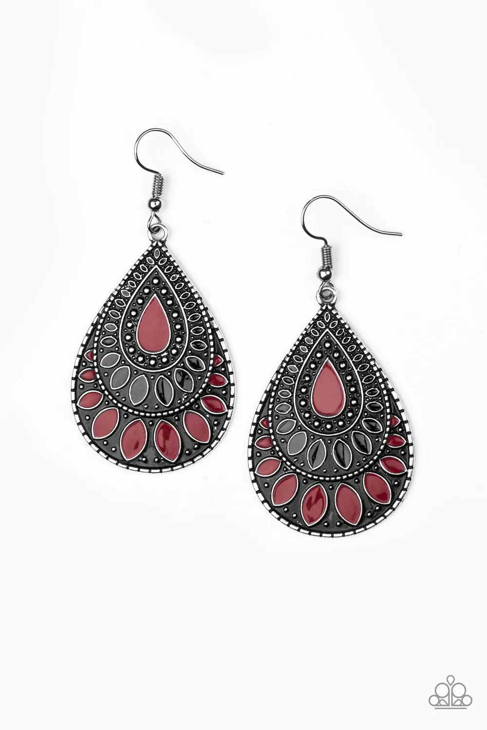 Paparazzi Earring ~ Westside Wildside - Red Earring