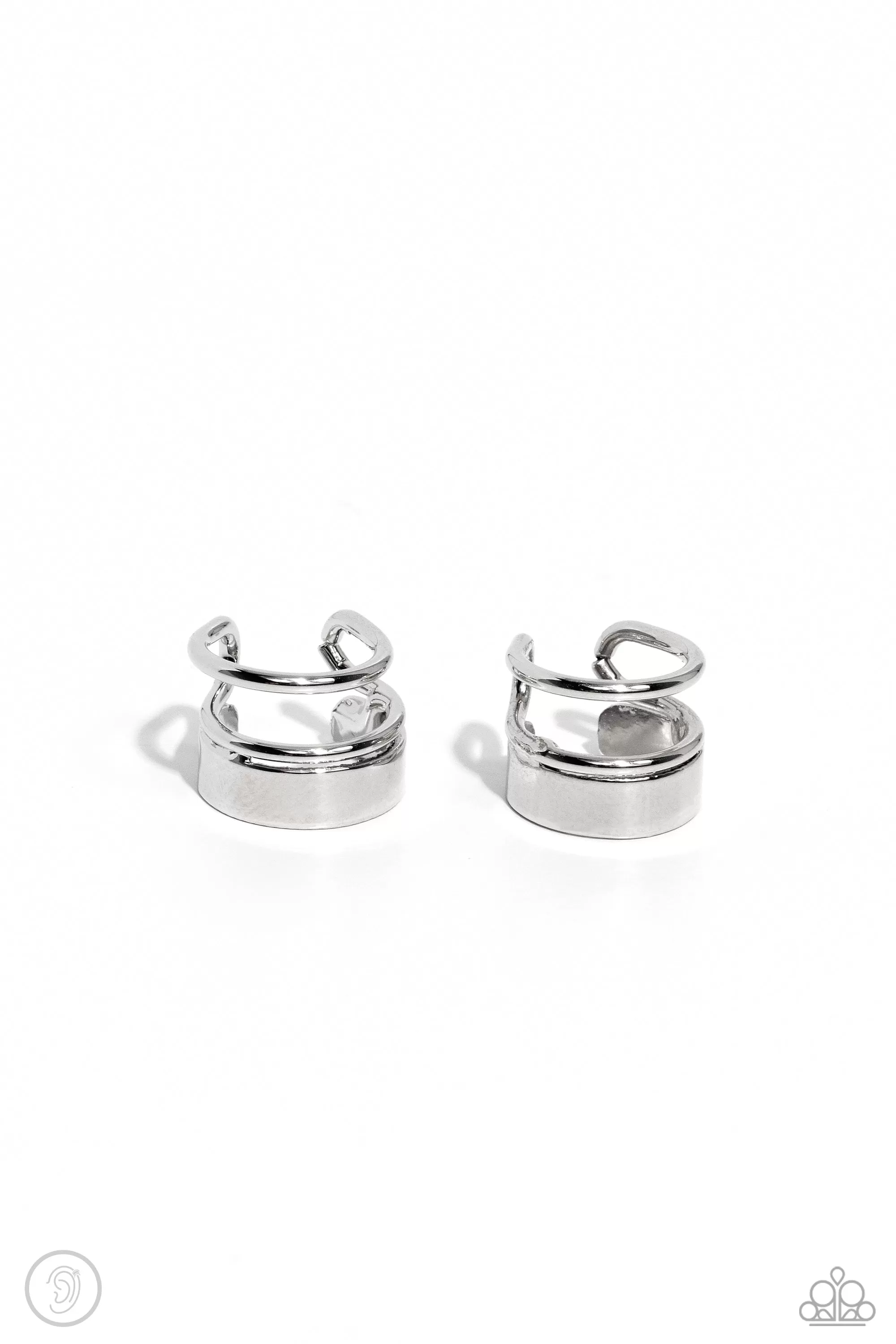 Paparazzi Never Look STACK Silver Ear Cuff Post Earrings