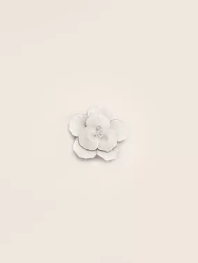 Patent Flower Clip White