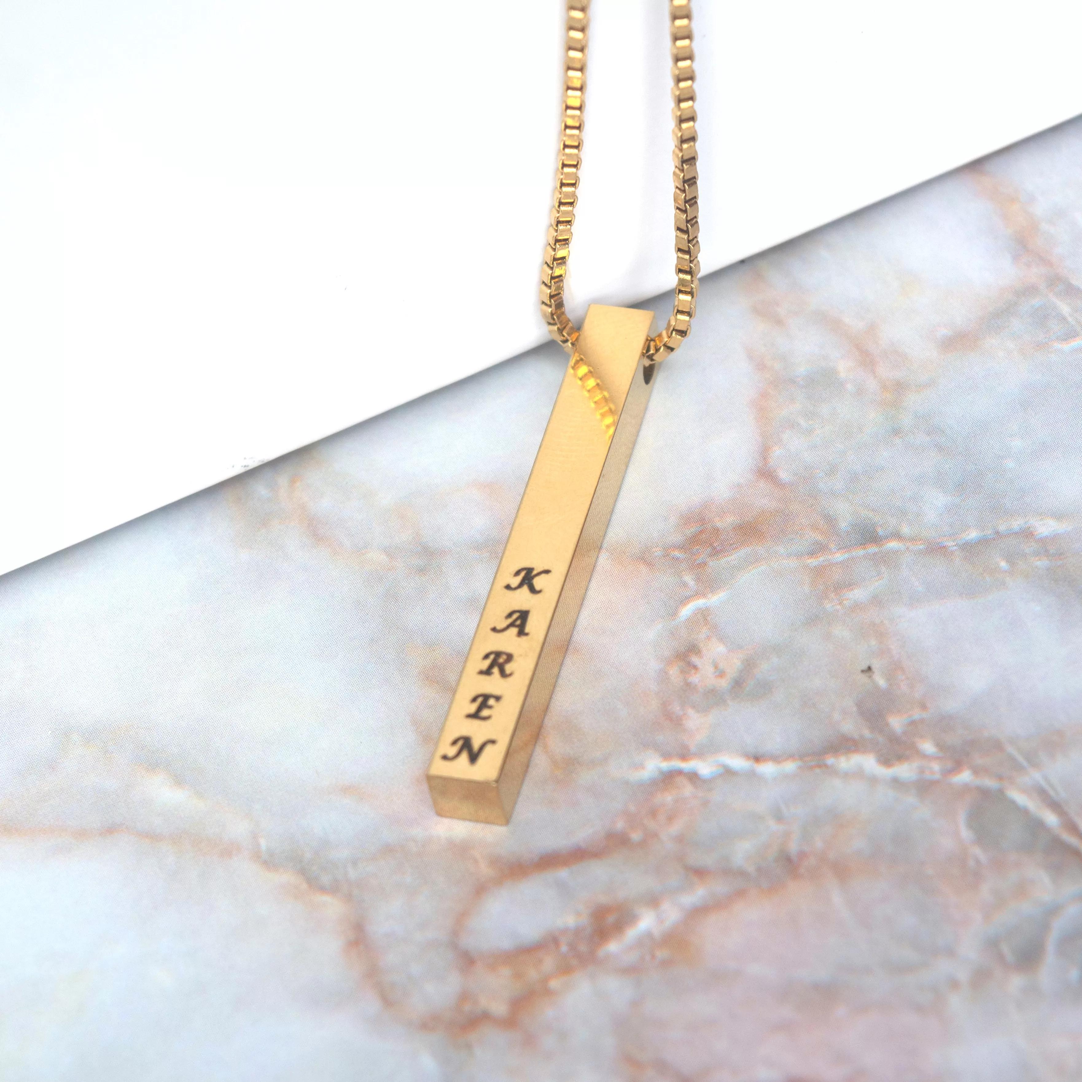 PB1-X / PB1 3D Bar Name Necklace