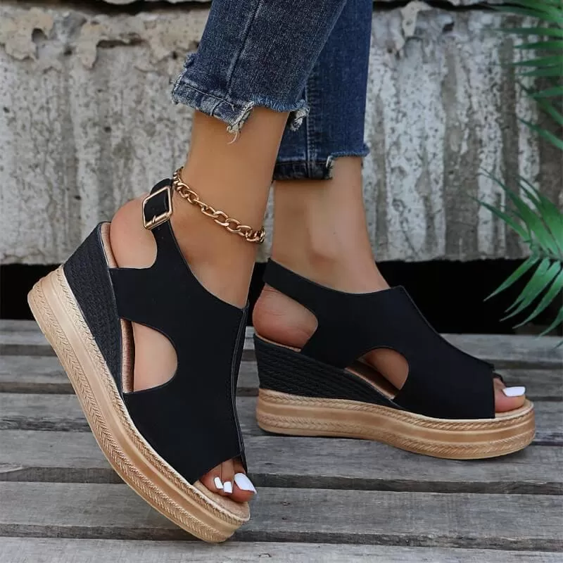 Peep Toe Wedge Sandals