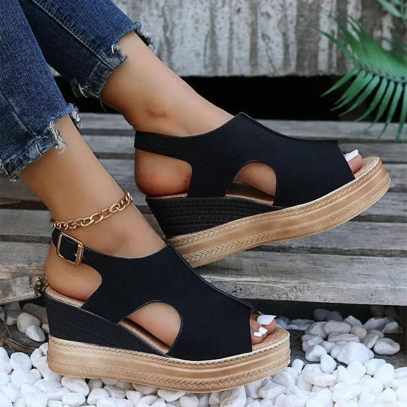 Peep Toe Wedge Sandals