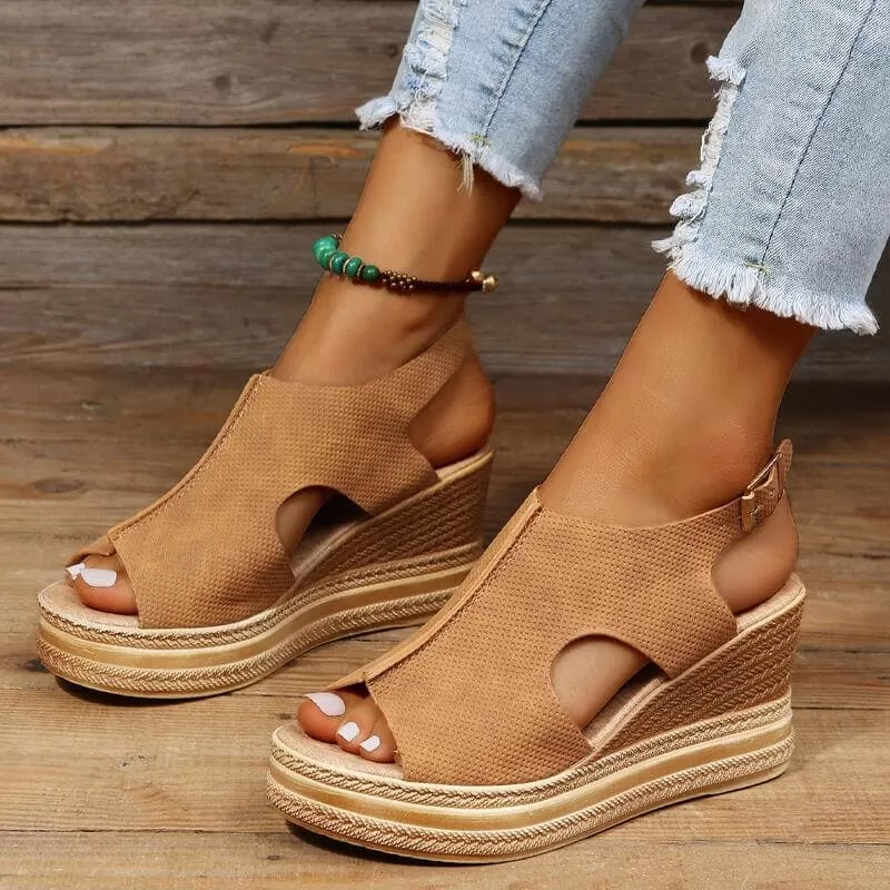 Peep Toe Wedge Sandals