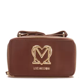 Pochette con Tracolla LOVE MOSCHINO linea Craftsman colore Marrone