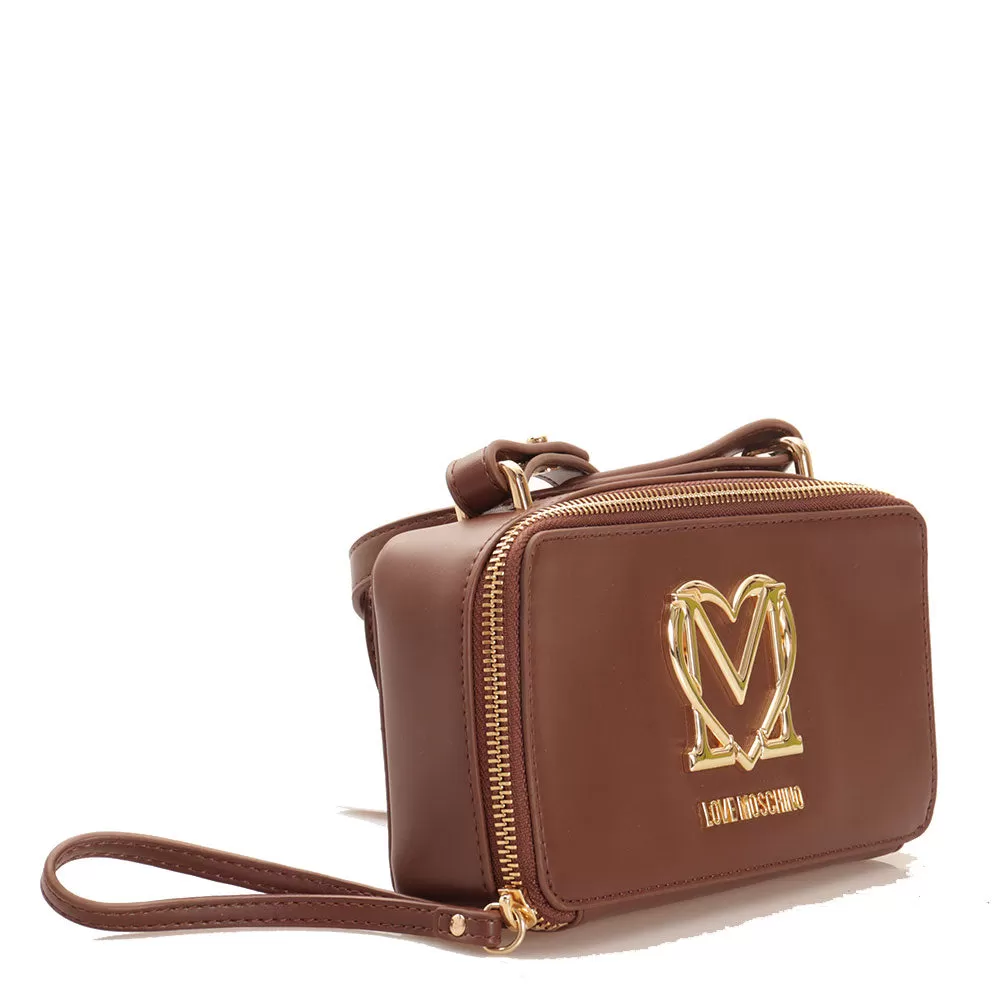 Pochette con Tracolla LOVE MOSCHINO linea Craftsman colore Marrone