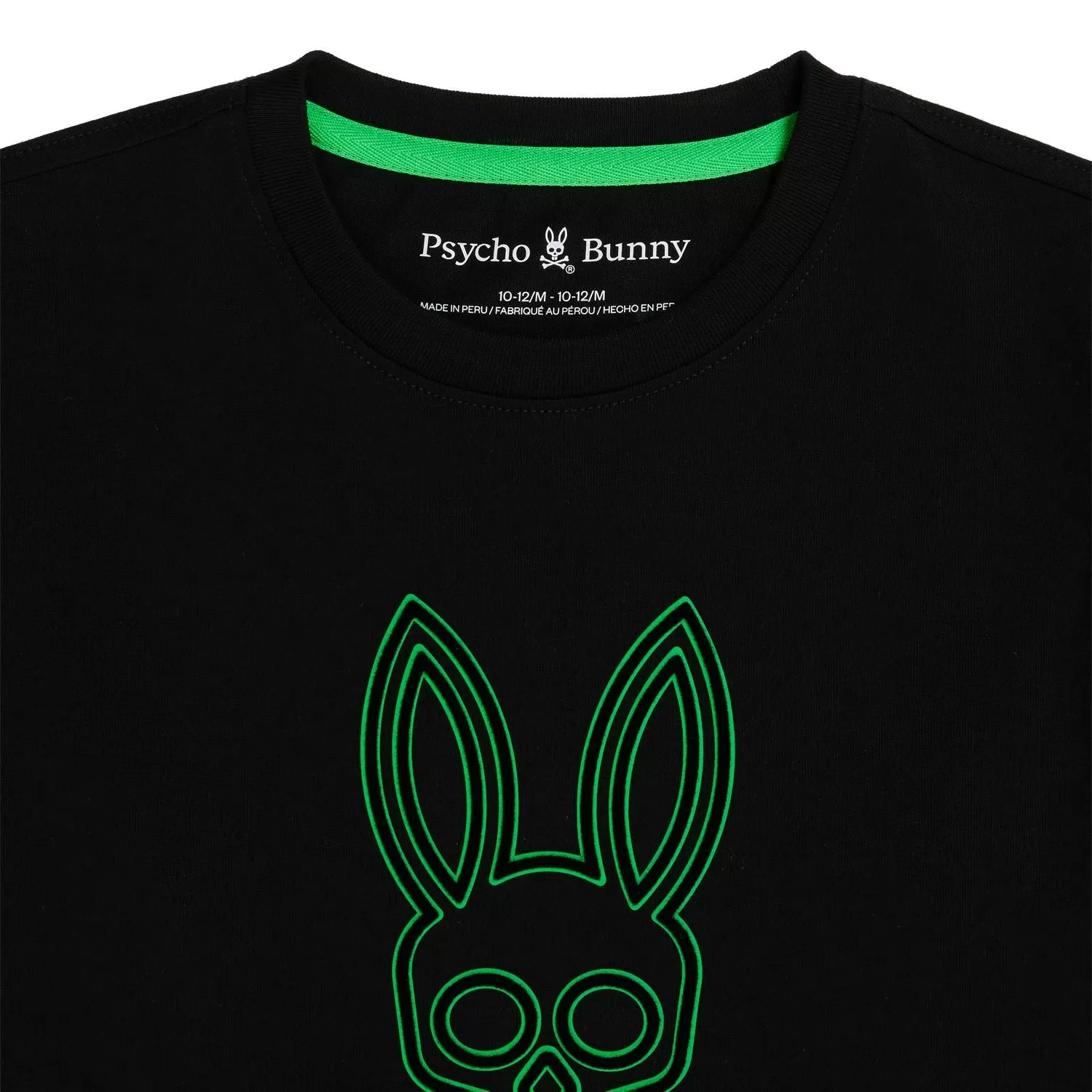 Psycho Bunny Kids Dixon Flocking Graphic Tee - Black