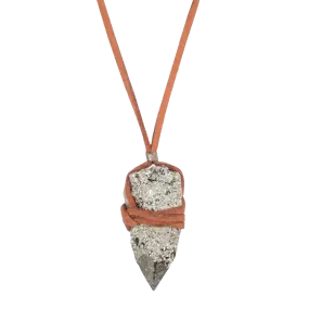 Pyrite Crystal Point Necklace