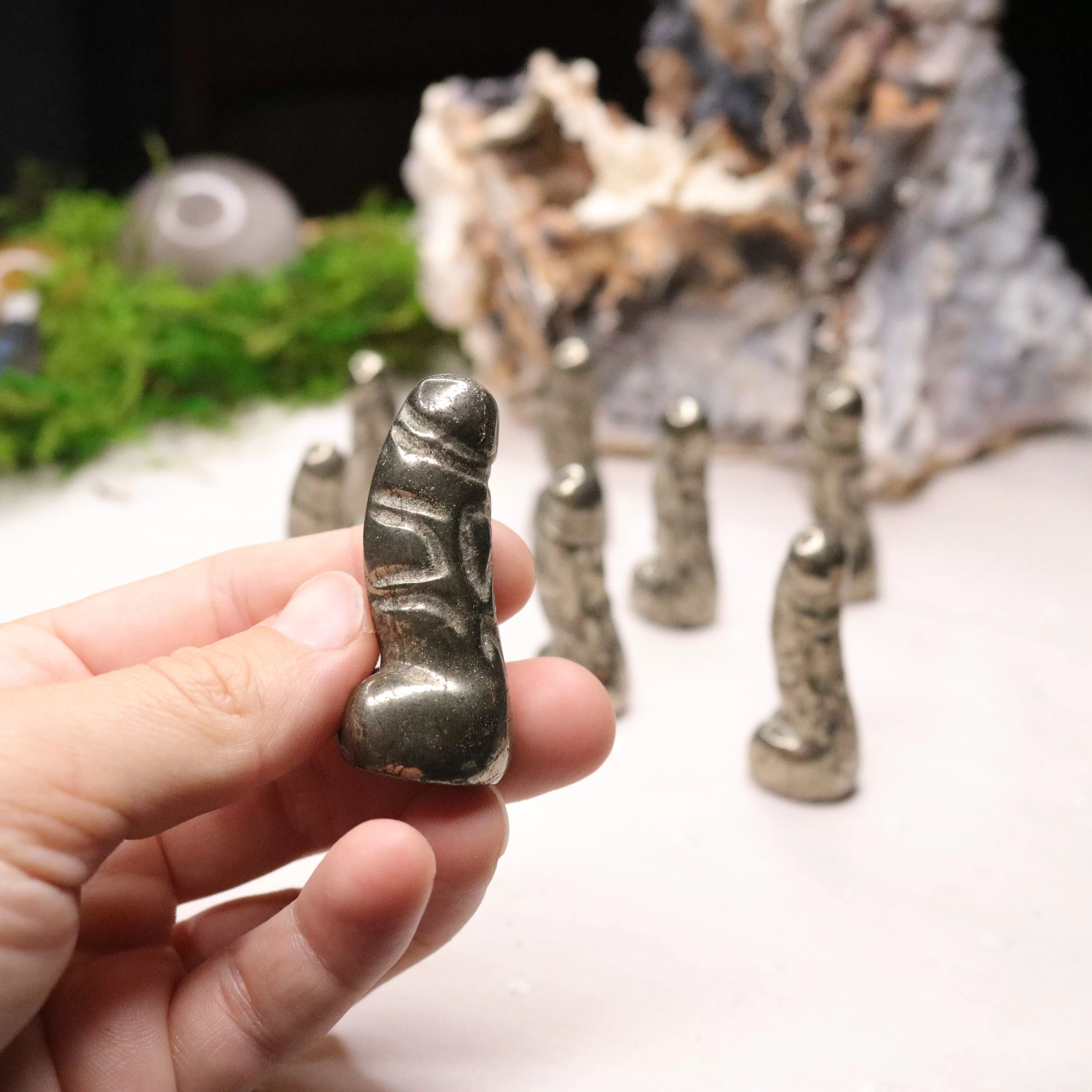 Pyrite Halloweeny Carvings ~ Extra Grounding Mini Carving