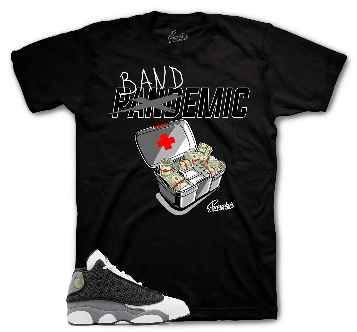 Retro 13 Black Flint Shirt - Bandemic - Black