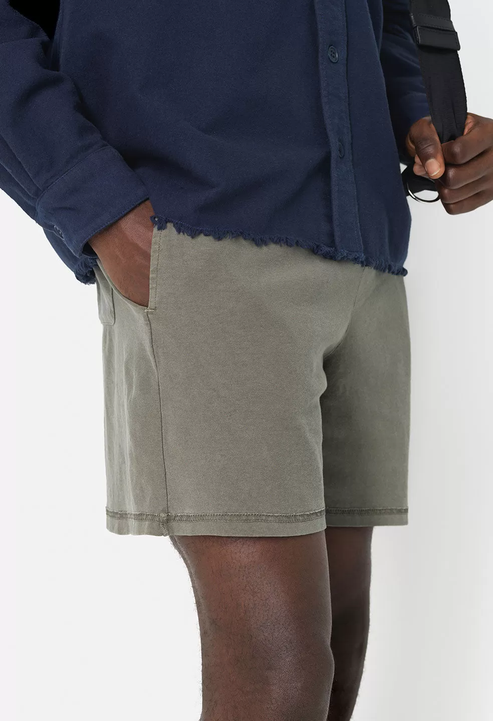 Reversed Jersey Shorts / Washed Army