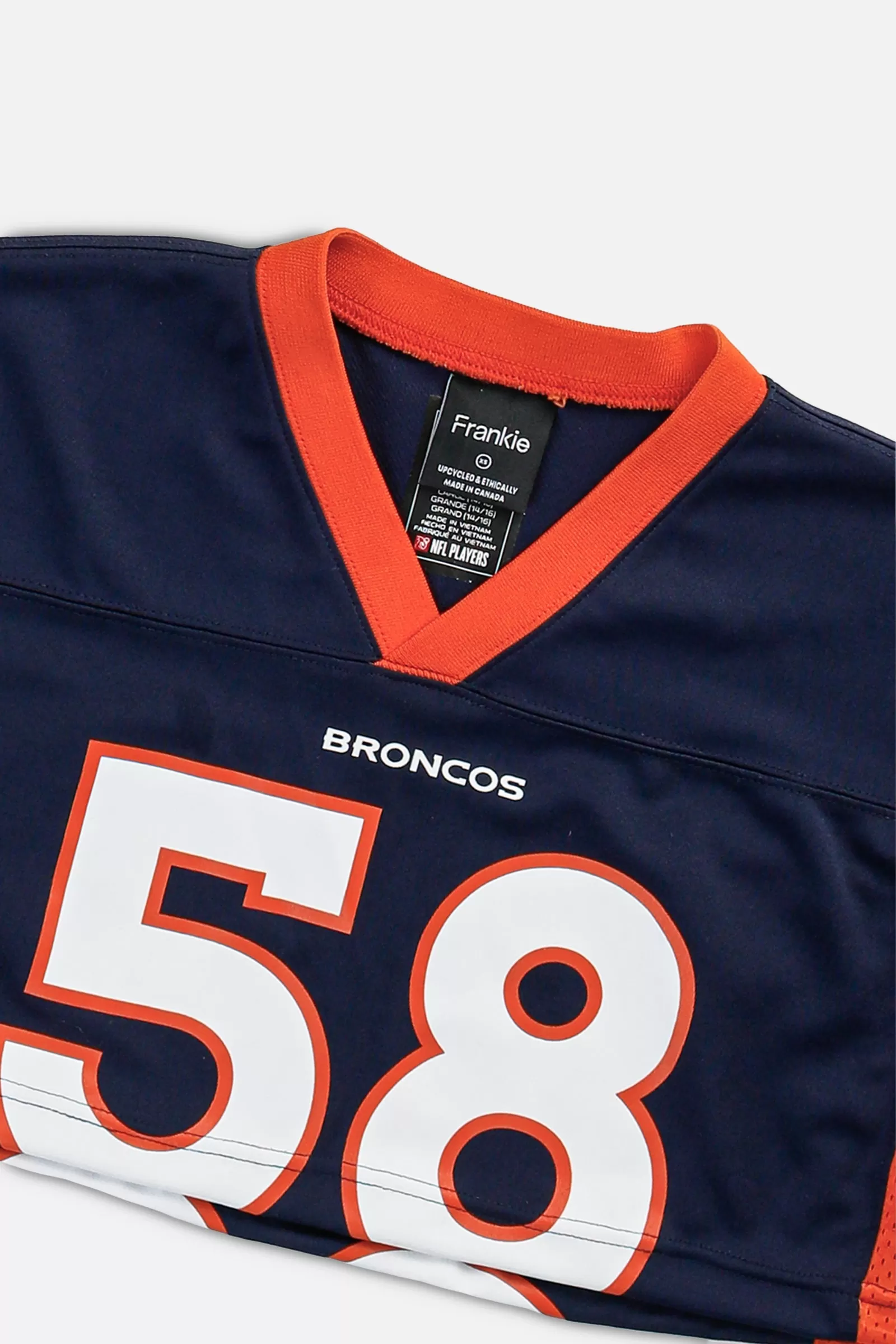 Rework Micro Crop Denver Broncos NFL Jersey - XS