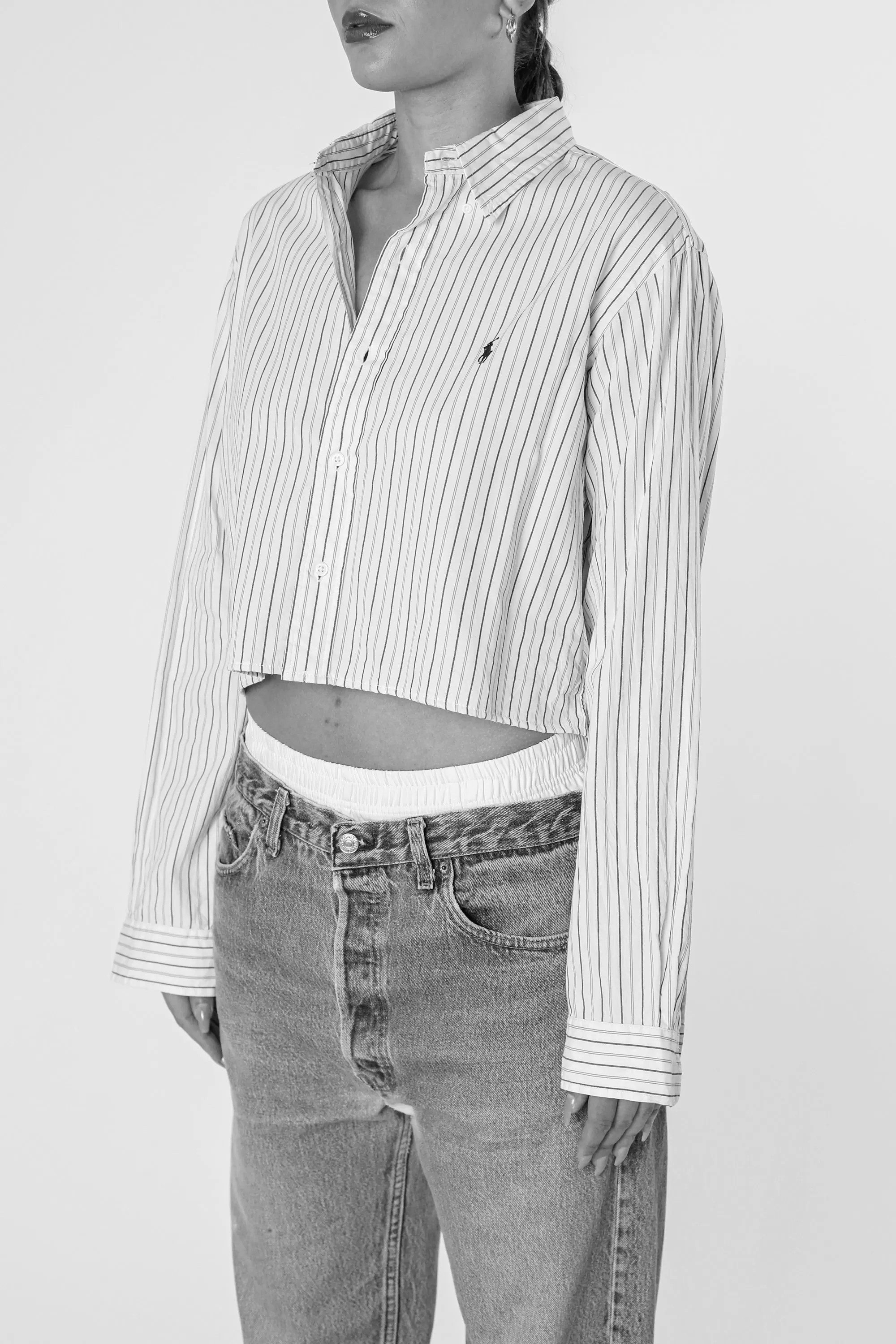 Rework Oxford Crop Shirt - XS, S, M, L