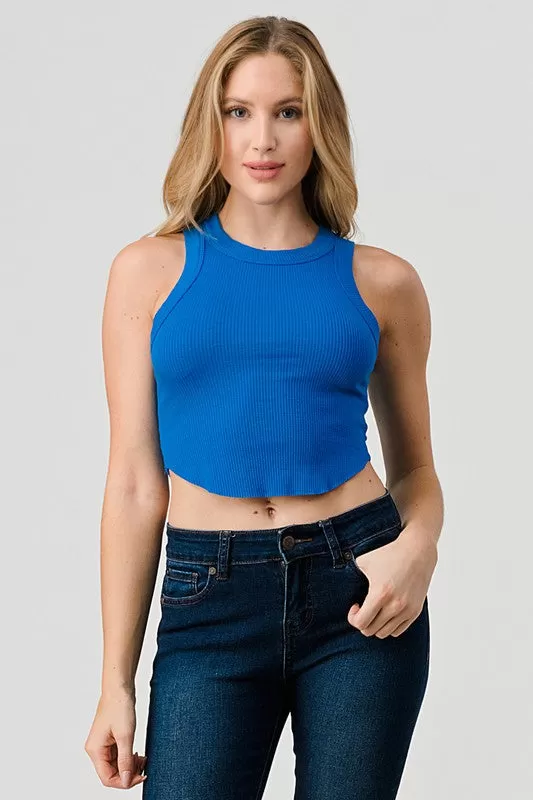 Rib Halter Tank Top