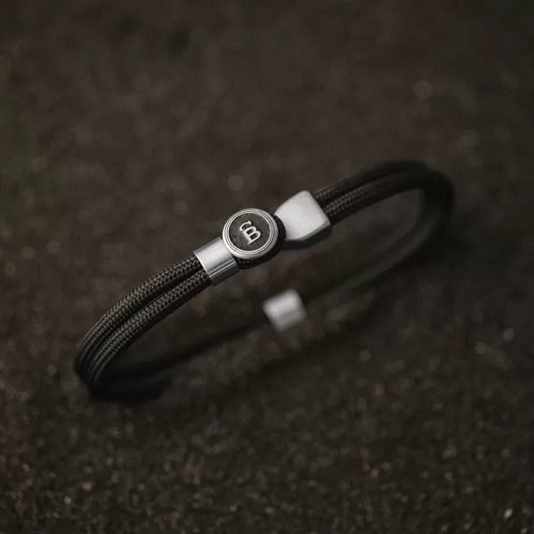 Riptide Rope Bracelet Black/Silver