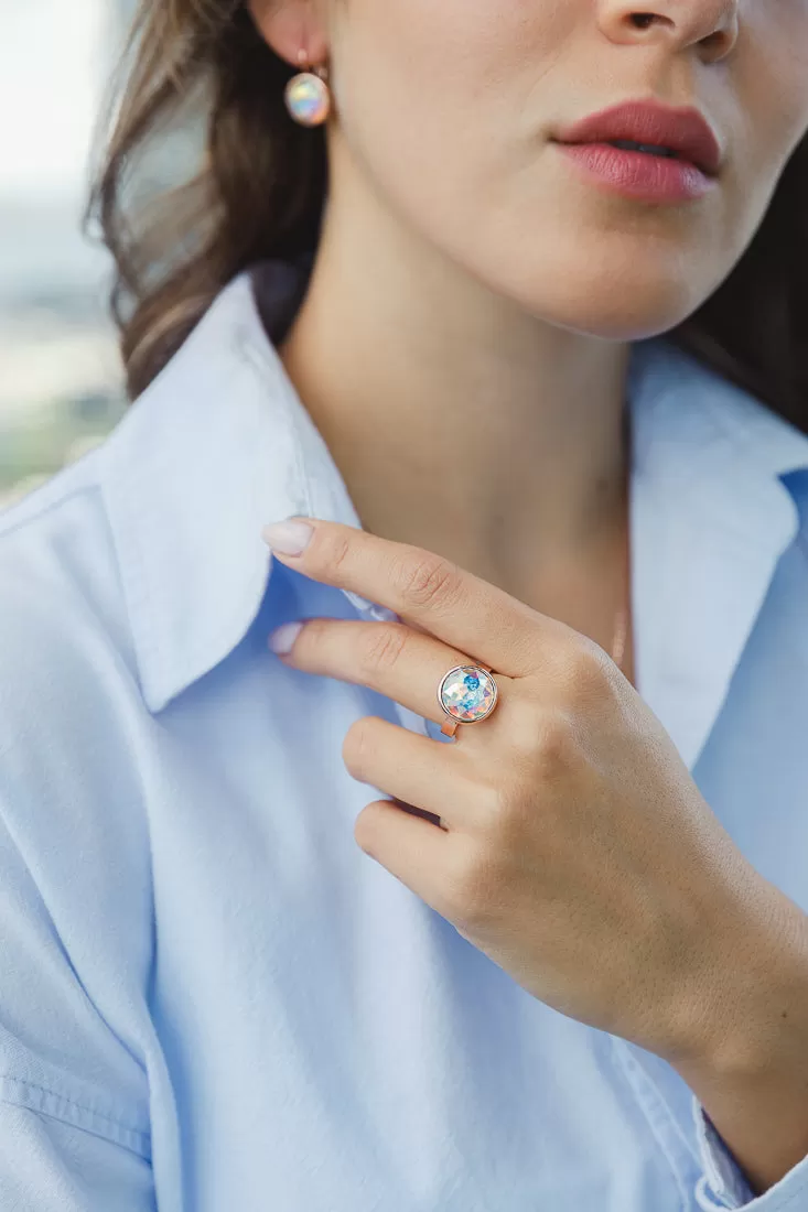 ROSE GOLD AB CRYSTAL RING