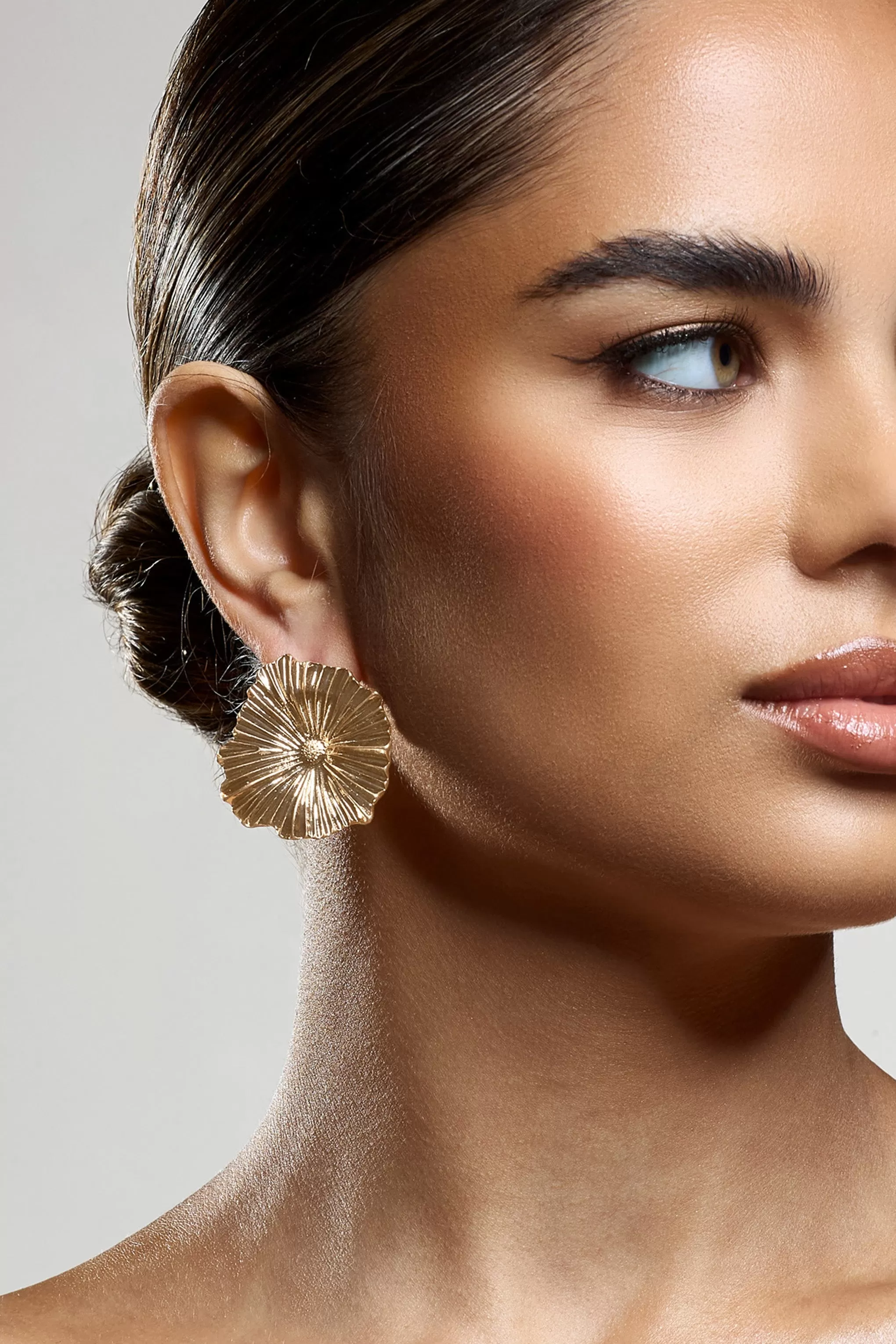 Sallow | Gold Statement Flower Earrings