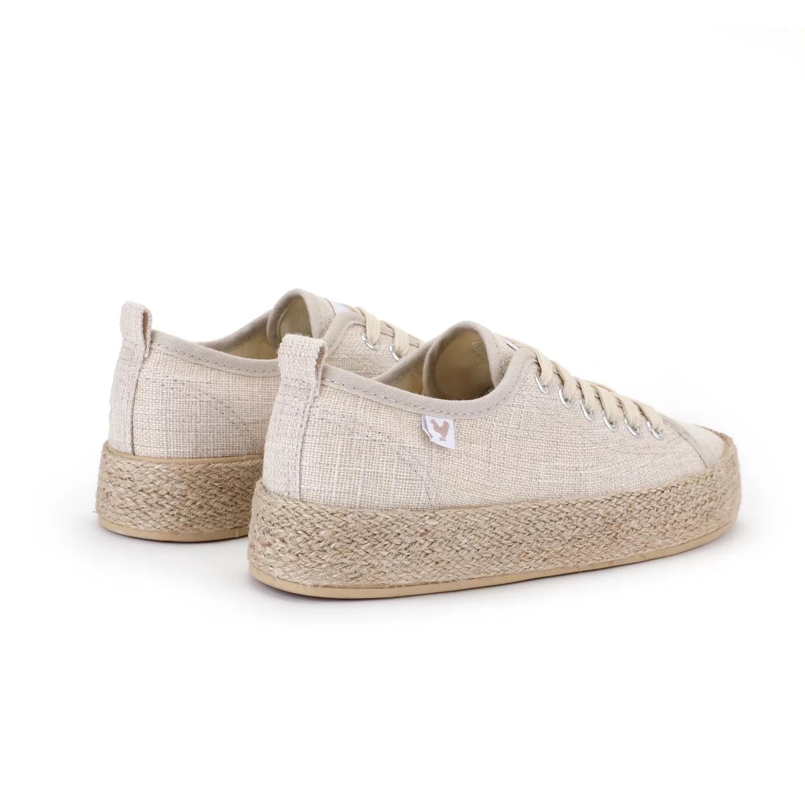 Sandy linen lace-up espadrille sneakers