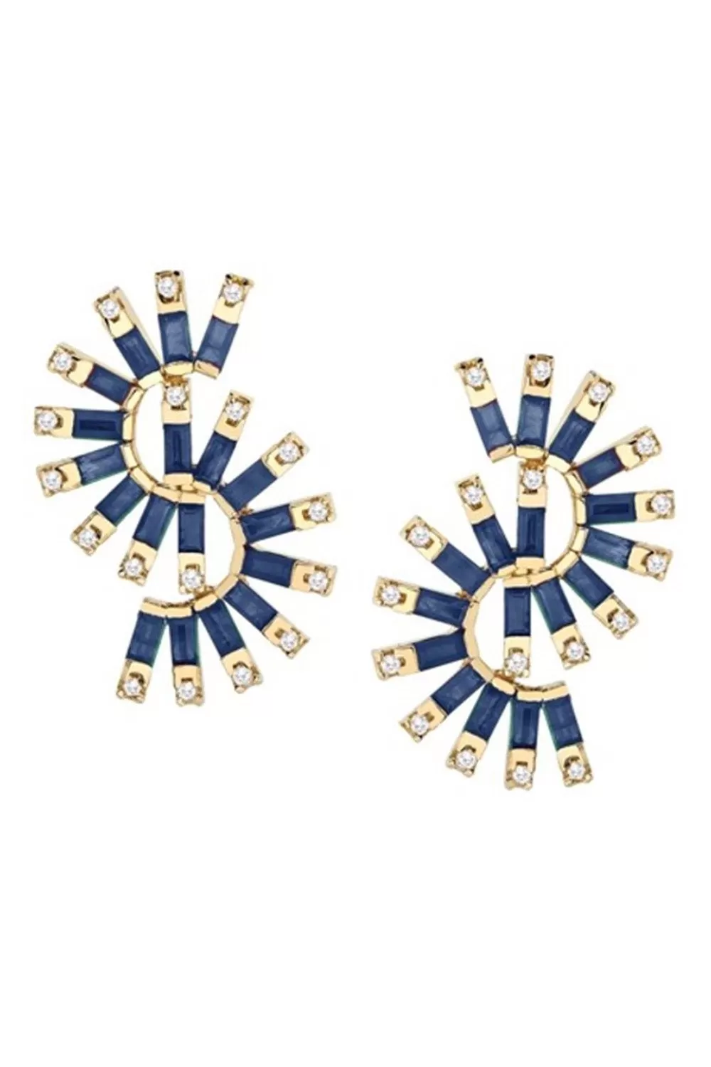 Sapphire Diamond Moulin Double Earrings