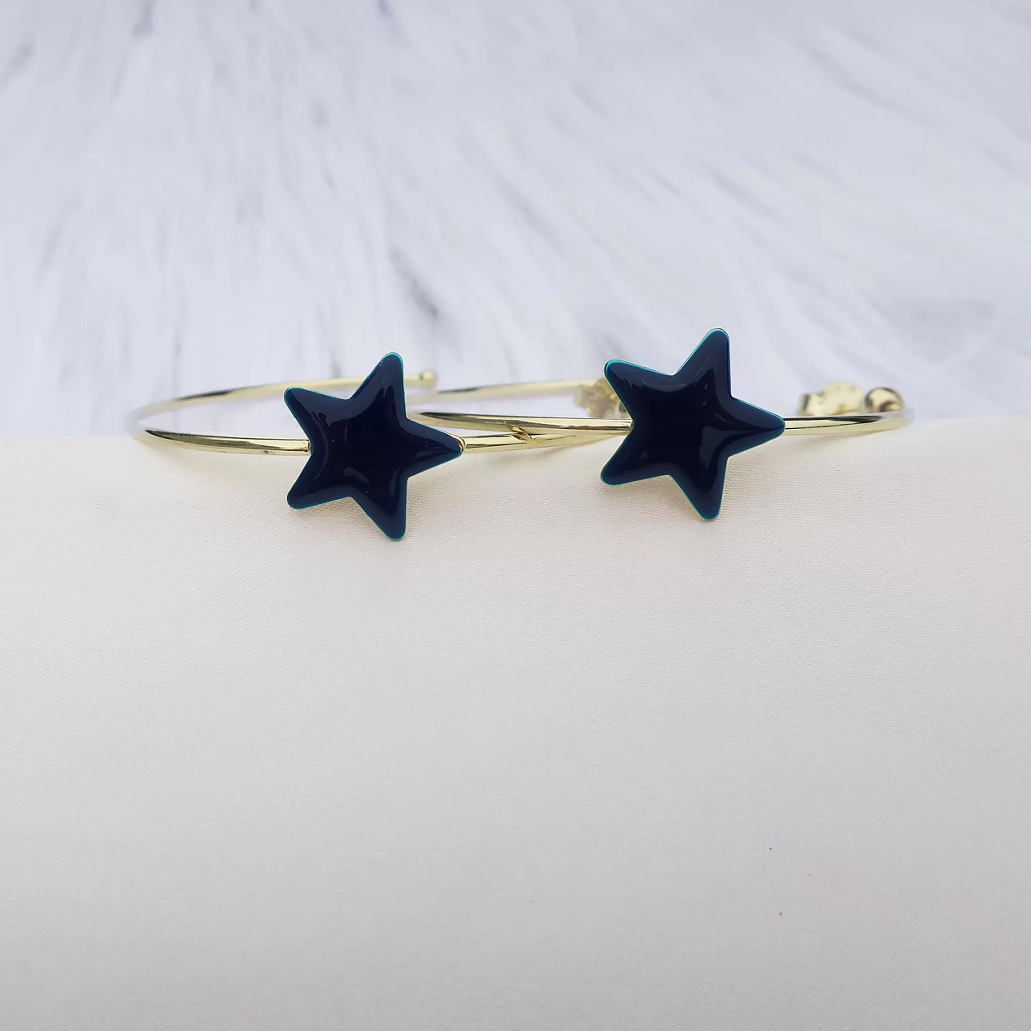 Sheila Fajl Ursa Star Hoops in Blue Resin