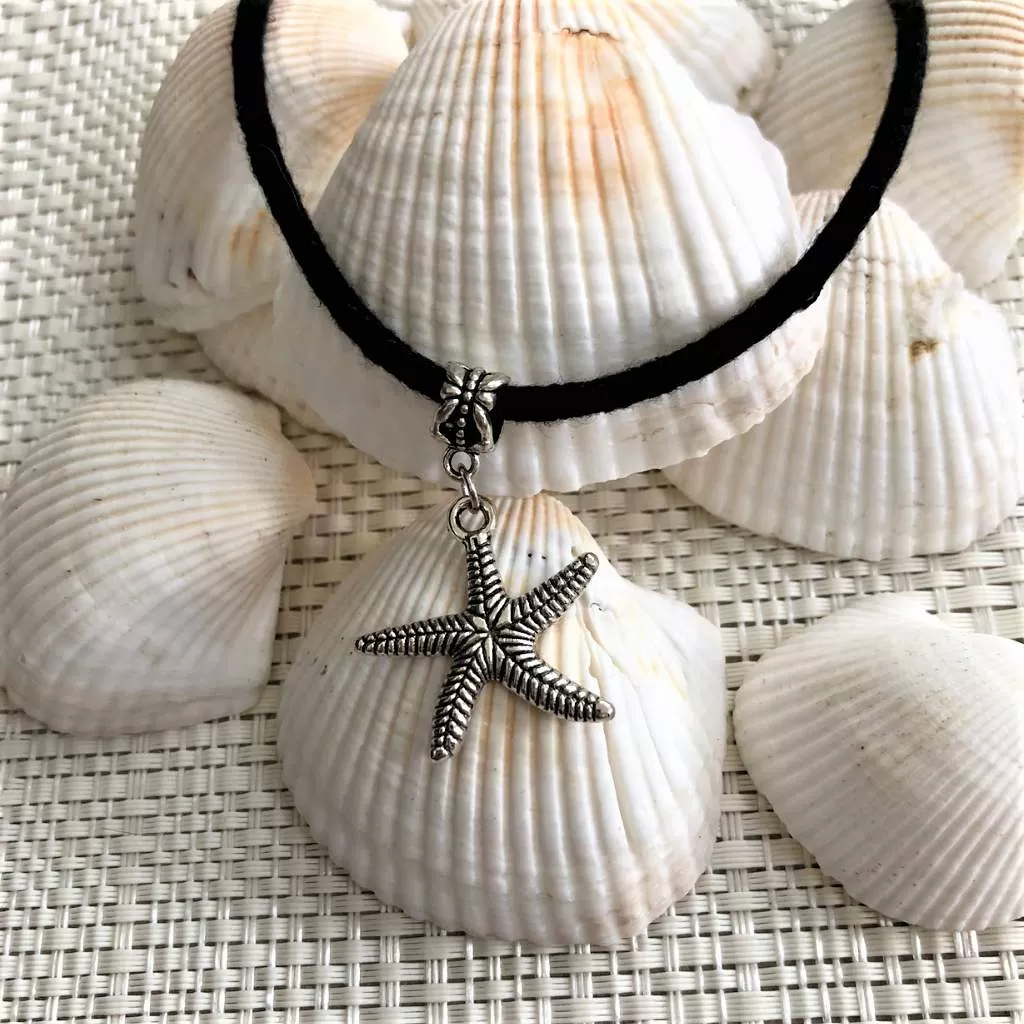 Silver Starfish Charm Choker