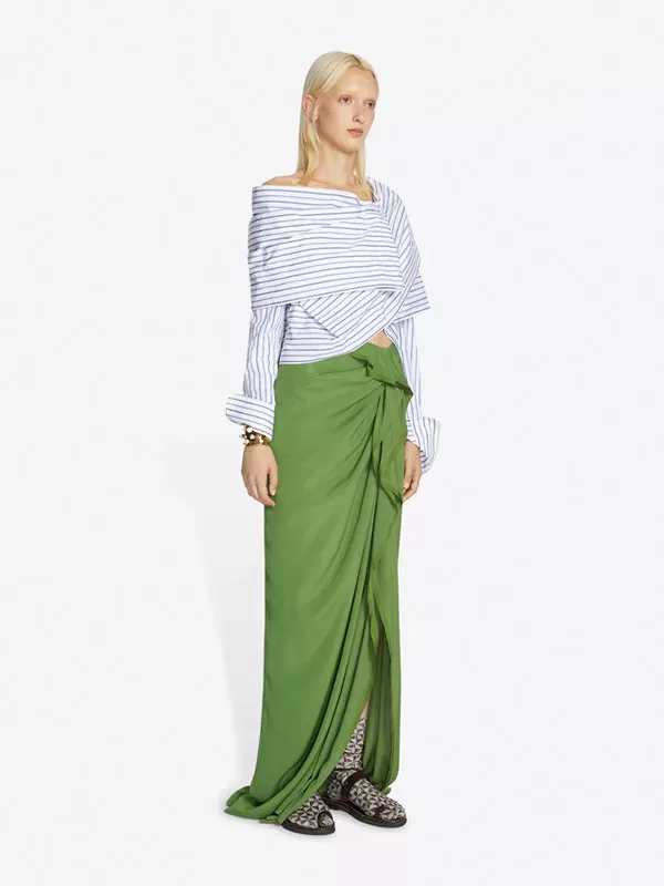 Sinas Long Tape Skirt in Green