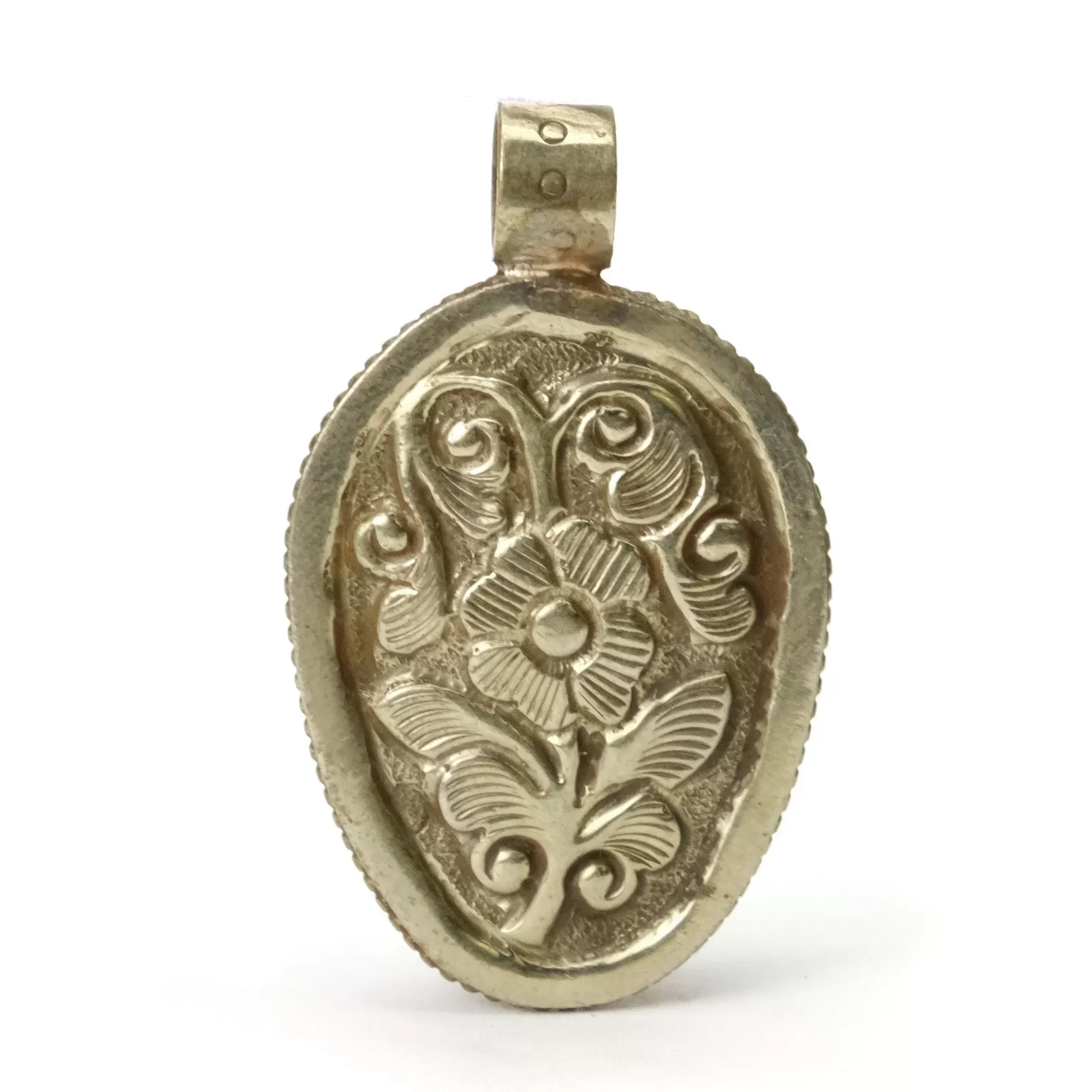 Skull Memento Mori Carved Pyrite Pendant # 104 - 6