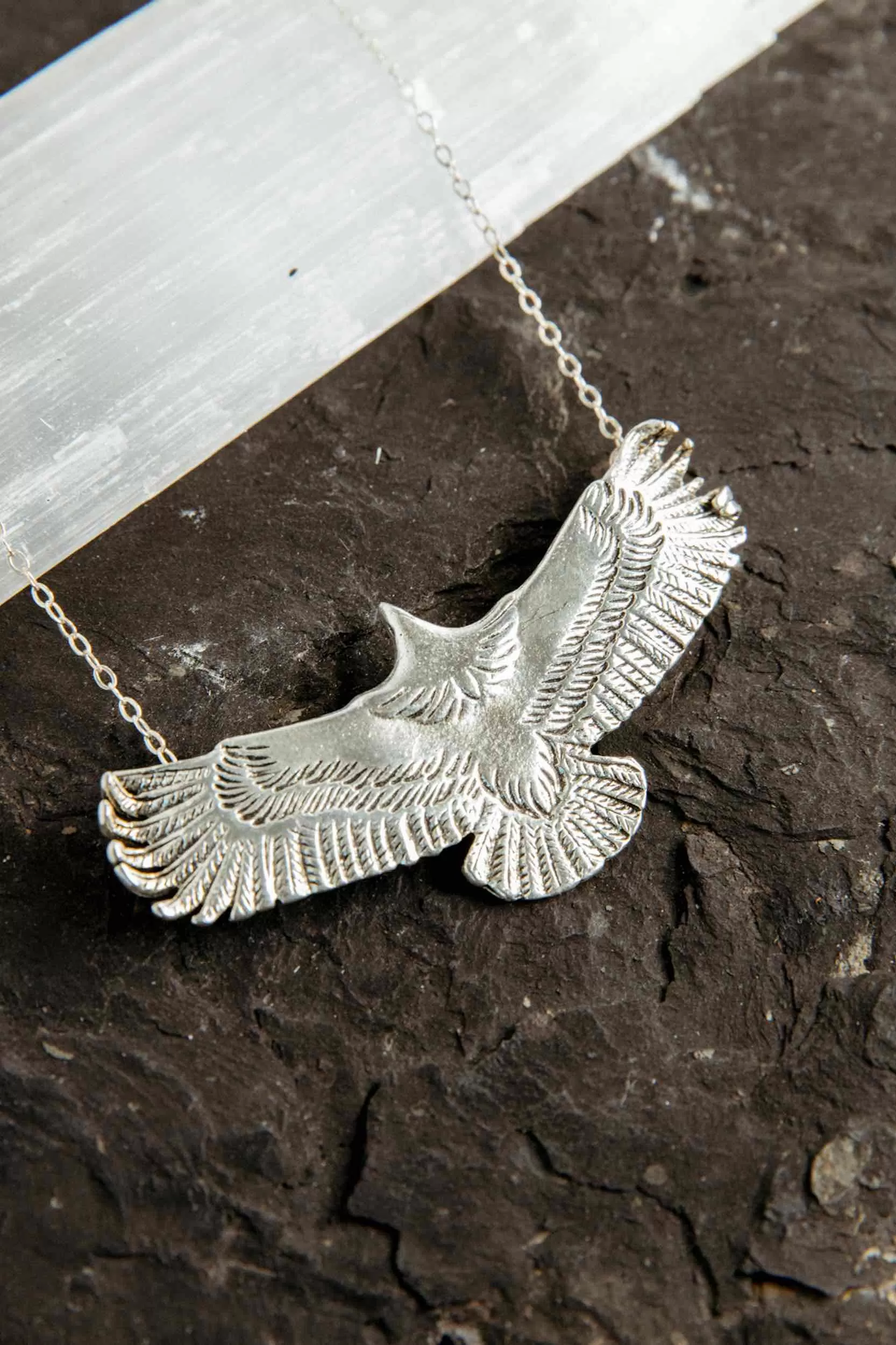 Soaring Eagle Silver Necklace