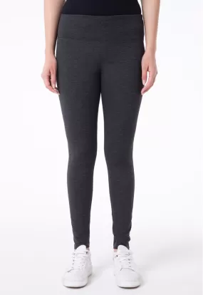 Solid Mid Waist Legging Pants