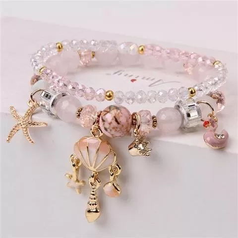 Sparkly Crystal Charm Bracelet with Gift Box Set for Girls