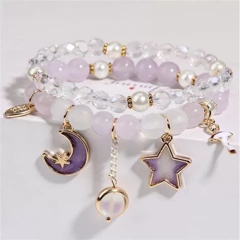 Sparkly Crystal Charm Bracelet with Gift Box Set for Girls