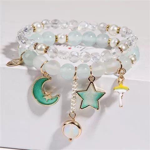 Sparkly Crystal Charm Bracelet with Gift Box Set for Girls