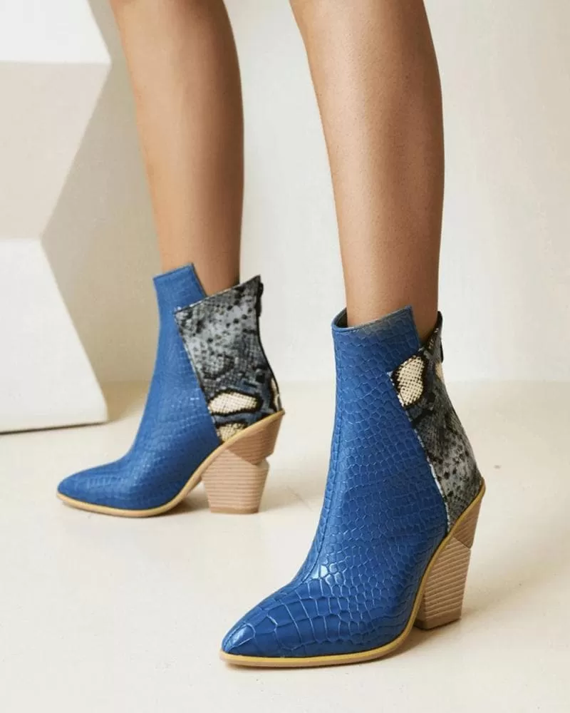 Split Joint Zipper Ankle Boots