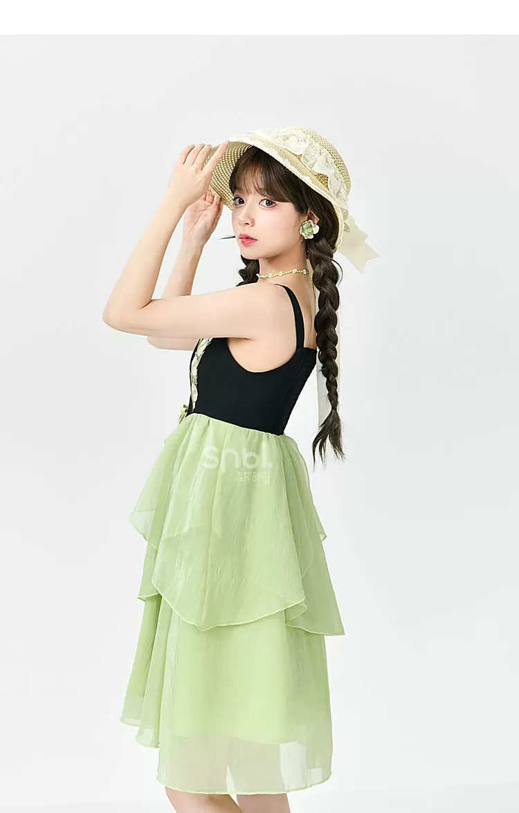 Spring Lovely Flower Girl Green Dress ON622