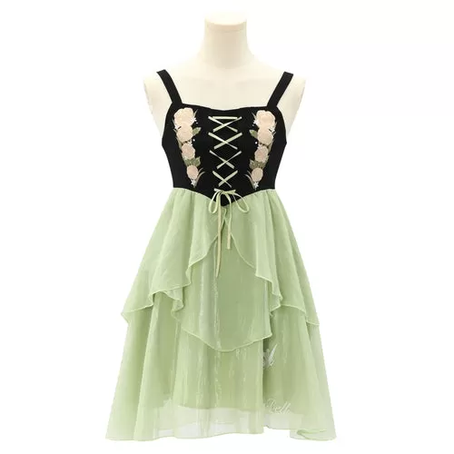 Spring Lovely Flower Girl Green Dress ON622