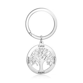 Stainless Steel Tree Shape Keychain With Engraving