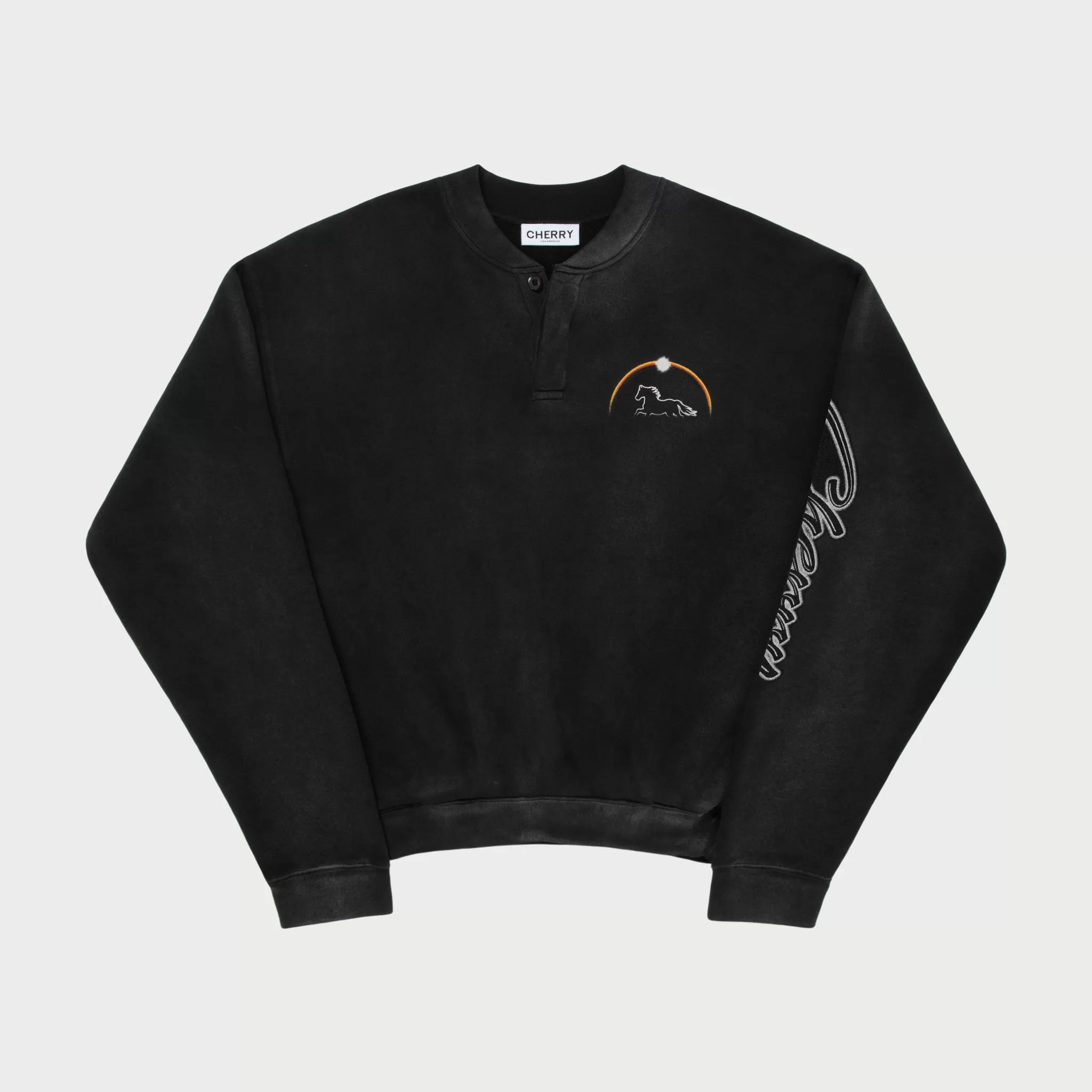 Stardust Henley Crewneck (Vintage Black)