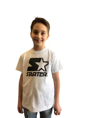 Starter Logo short sleeve t-shirt in cotton for boys 850UBST white