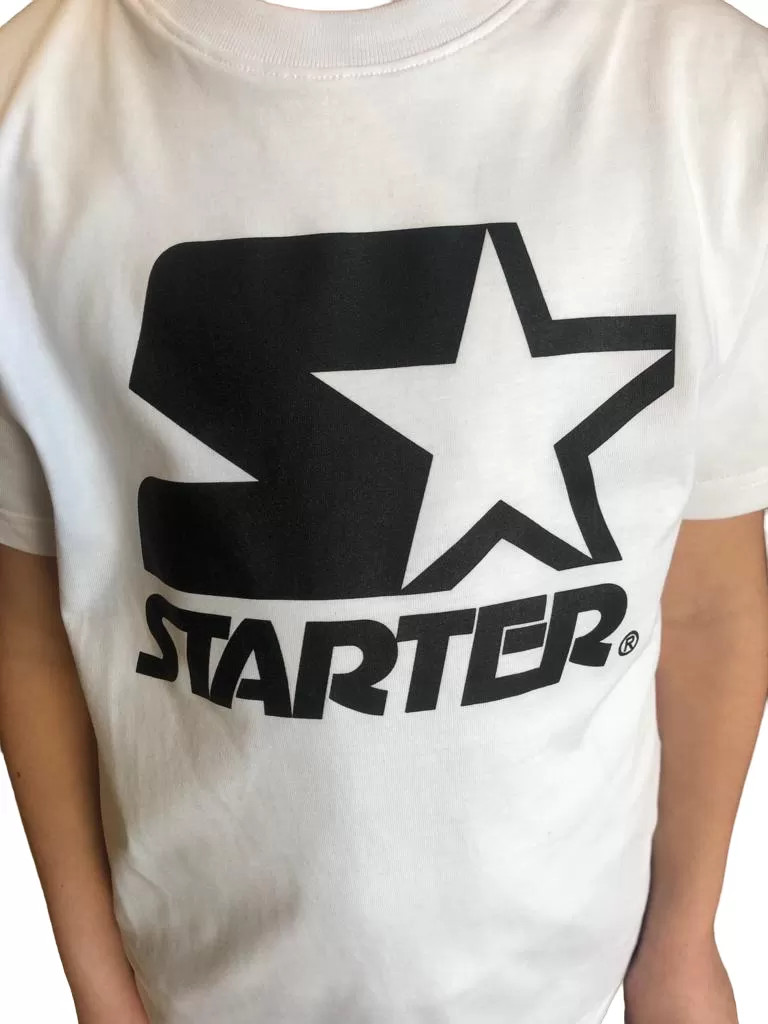 Starter Logo short sleeve t-shirt in cotton for boys 850UBST white