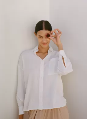 Stateside Linen Oversized Shirt in White