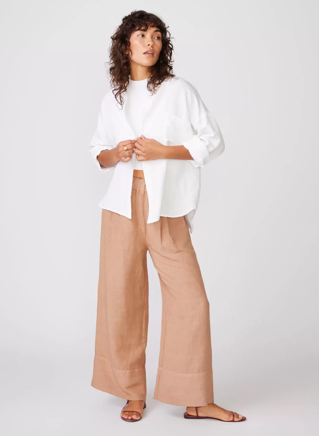 Stateside Linen Oversized Shirt in White