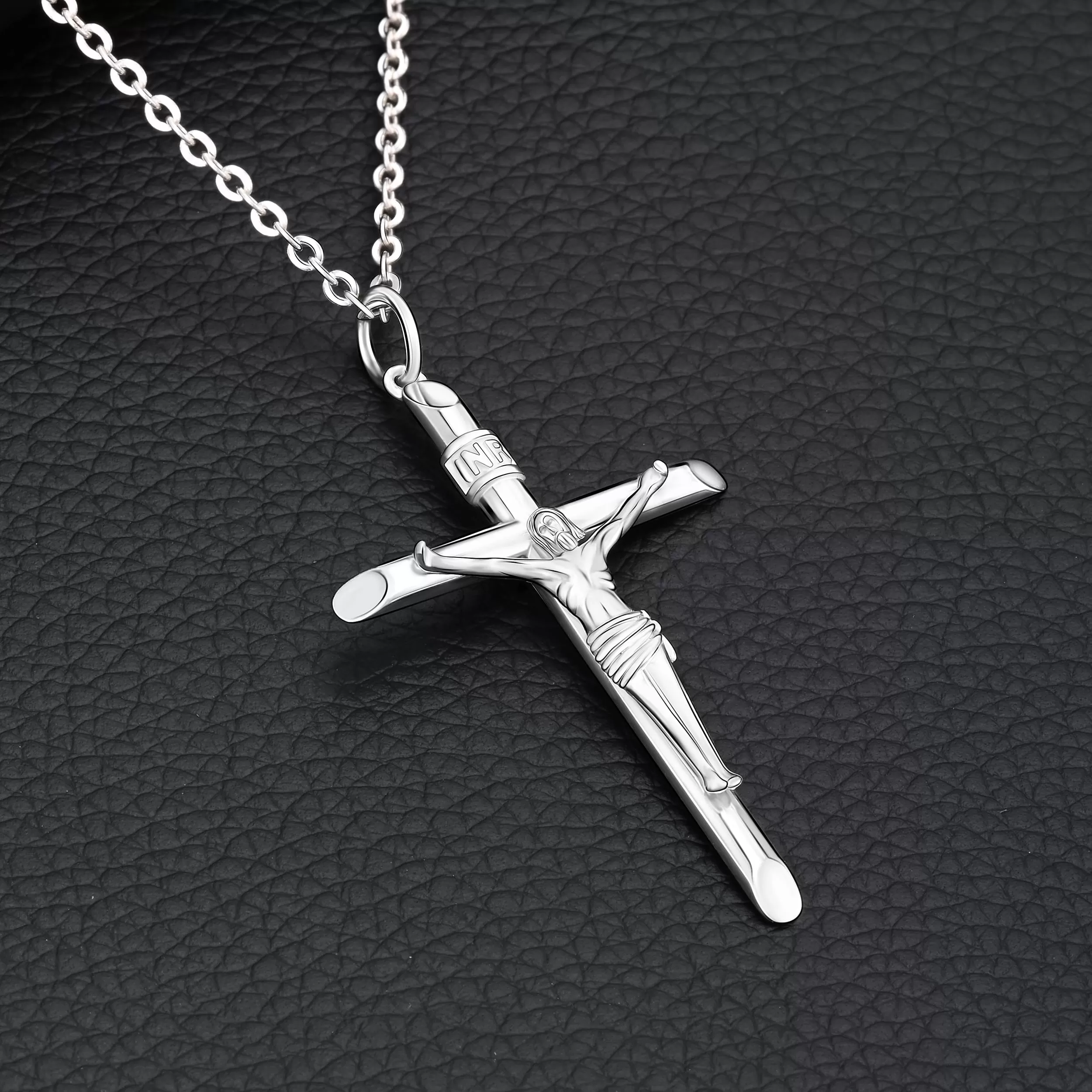 Sterling Silver Crucifix Necklace for Women Men