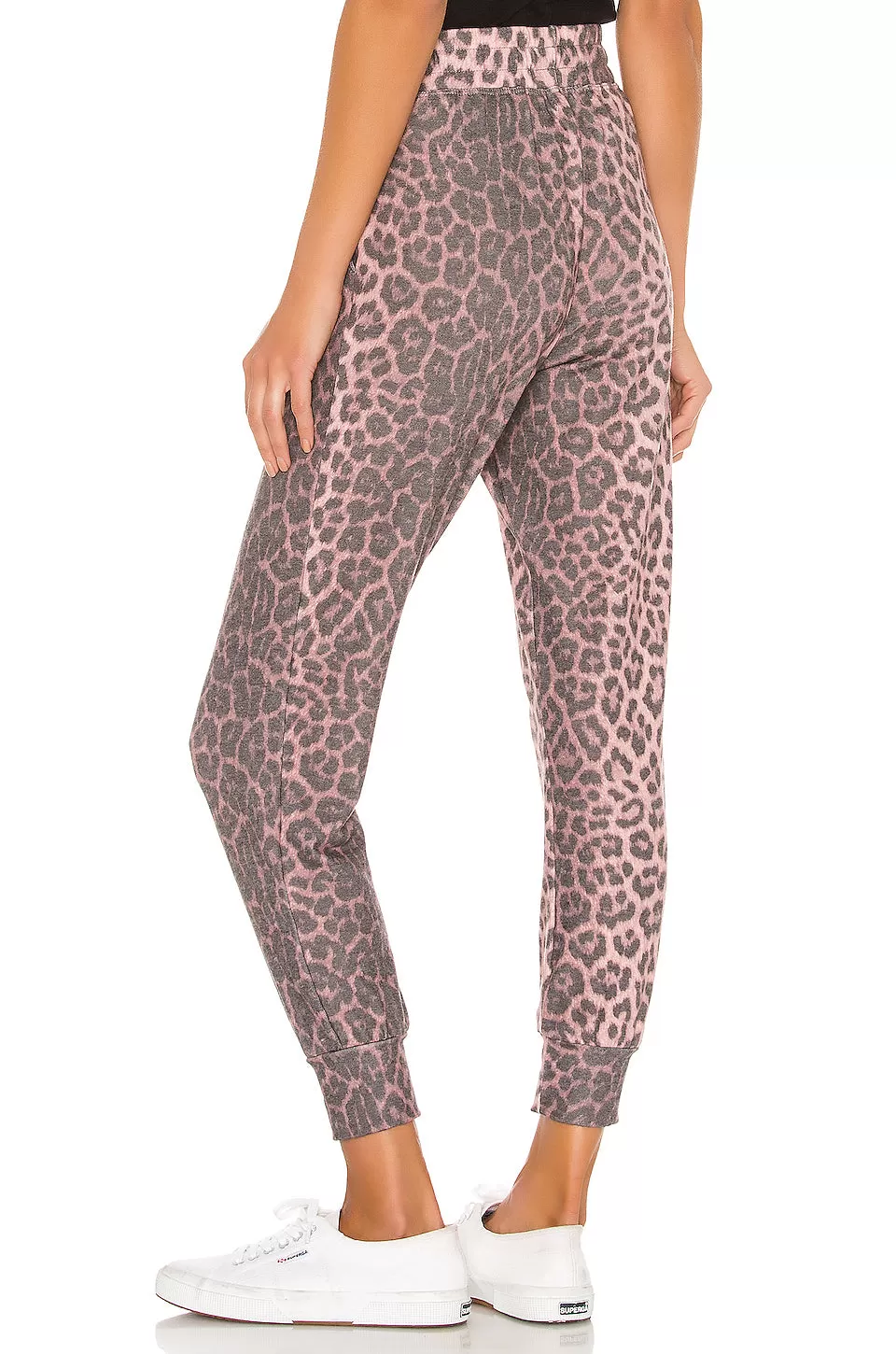 Sundry Animal Print Pocket Jogger Pant Pink