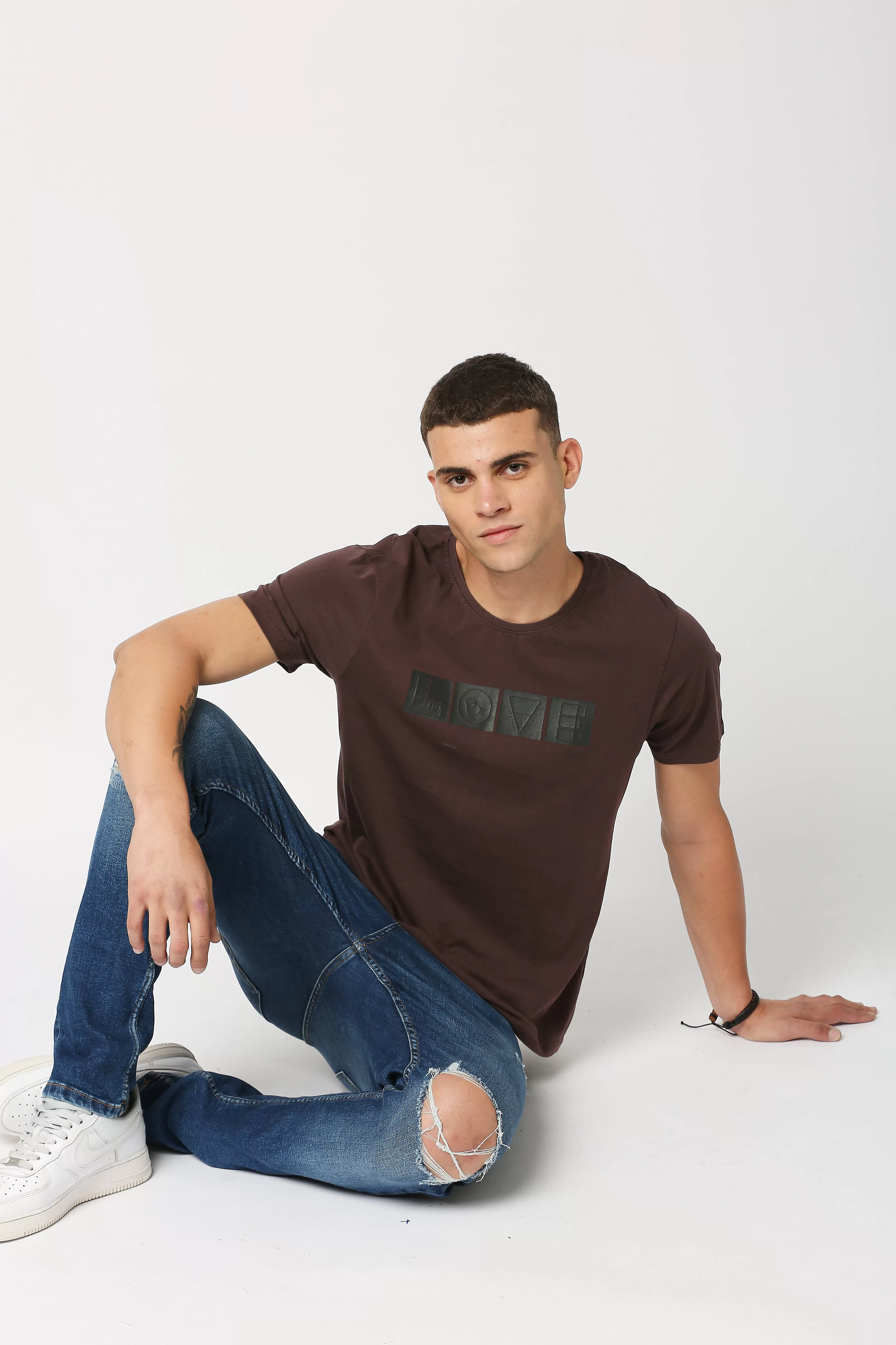 Symbol Round Neck Short Sleeve Regular Fit T-Shirt