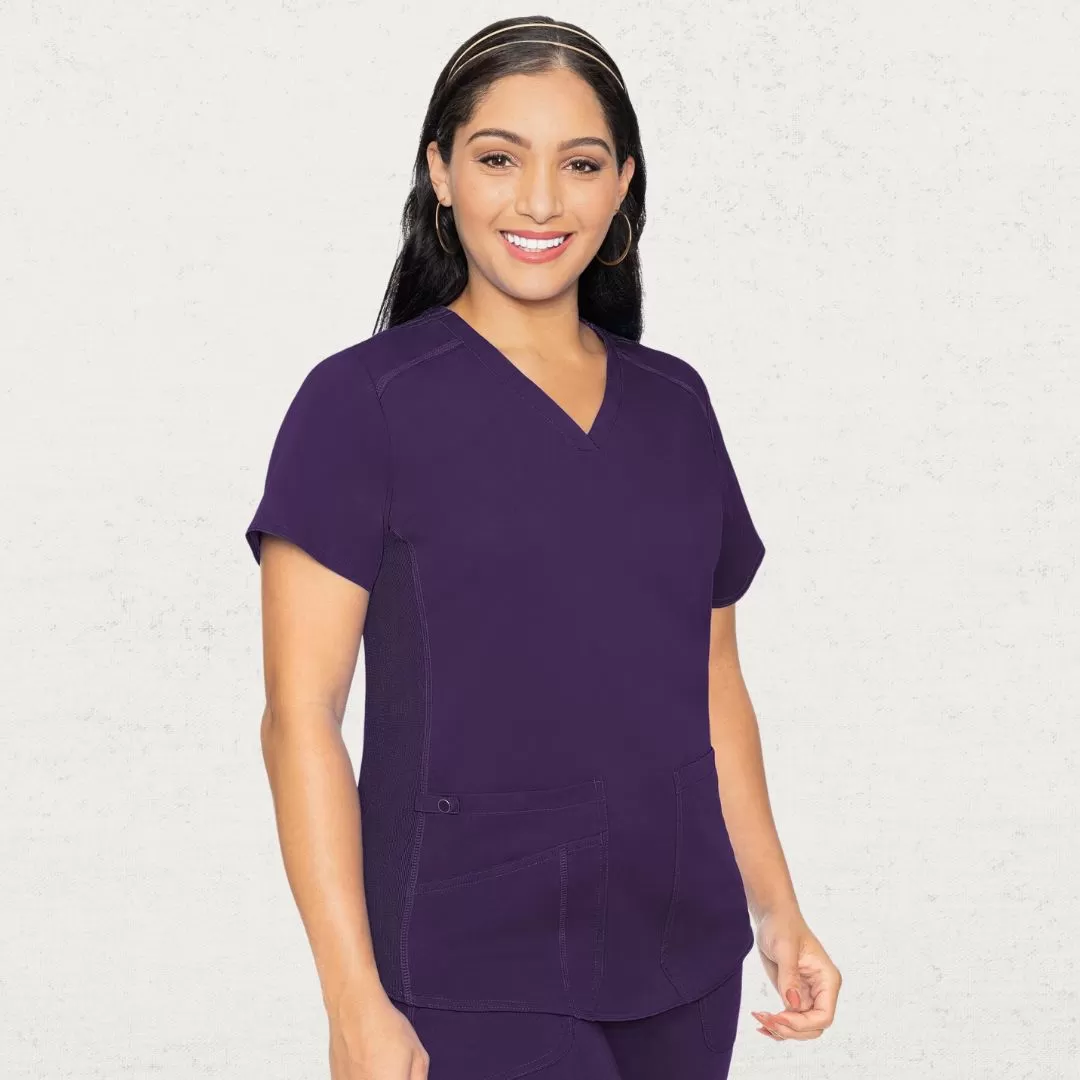 V-Neck Shirt Tail Scrub Top