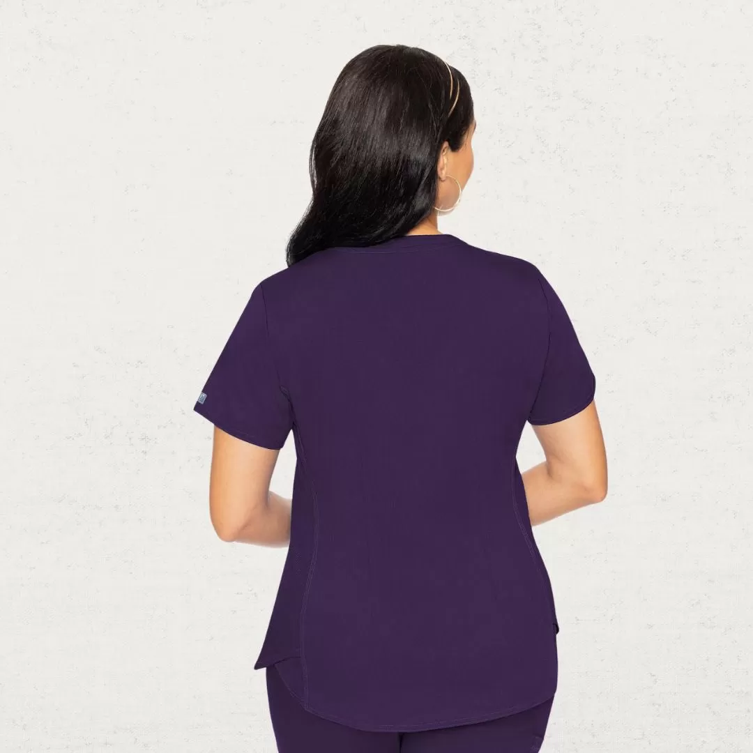 V-Neck Shirt Tail Scrub Top