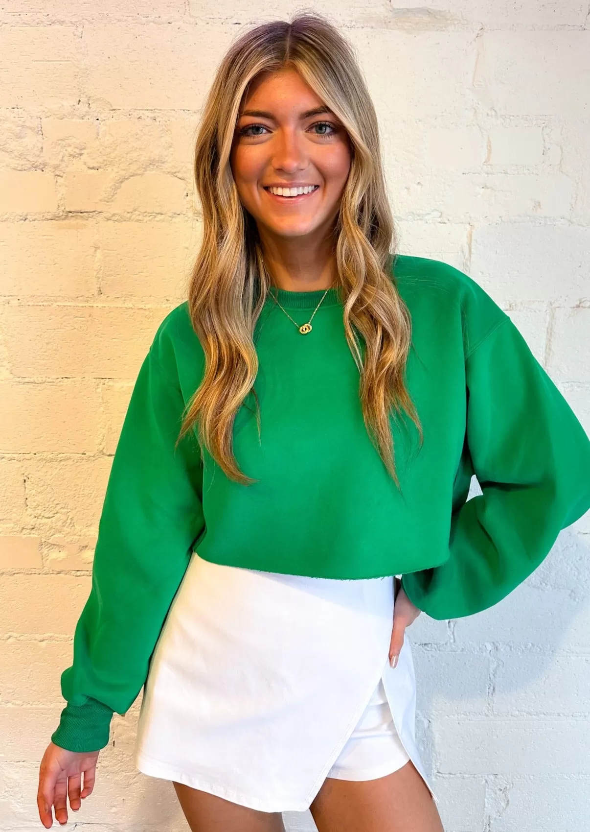 Verde Crop Sweatshirt